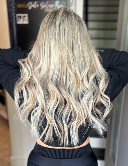 “Seamless weft extensions adding instant length and fullness”