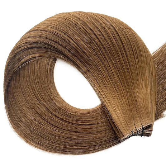 “Brown seamless weft hair extensions – 100% human hair by Solace Seamless®”
Solace Seamless  MONNA TRIED extension swatch — professional stylist alternative to IBE®, JZ Styles , BELLA DONNA , AQUA PRO HAIR and Bellami.