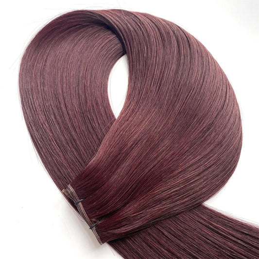 “Auburn seamless weft hair extensions – Solace Seamless®”